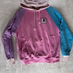 TEDDY FRESH Color Block Men's Hoodie Sweatshirt M Pastel Dopamine